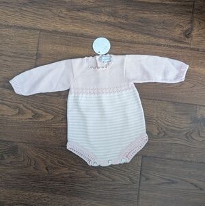 Pukatuka Knit Romper Size 6 Months Wool Pink